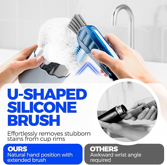 6 Pack Holikme 4 in 1 Cup Lid Cleaning Brush Set - Image 2