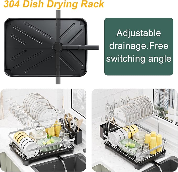 LIYI Dish Drying Rack, Large Dish Rack - Image 3