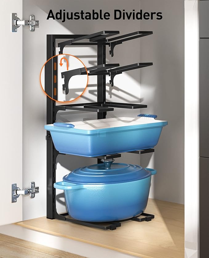 ORDORA Pots and Pans Organizer: under Cabinet, 20.8" Height Heavy Duty 120LBS - Image 4
