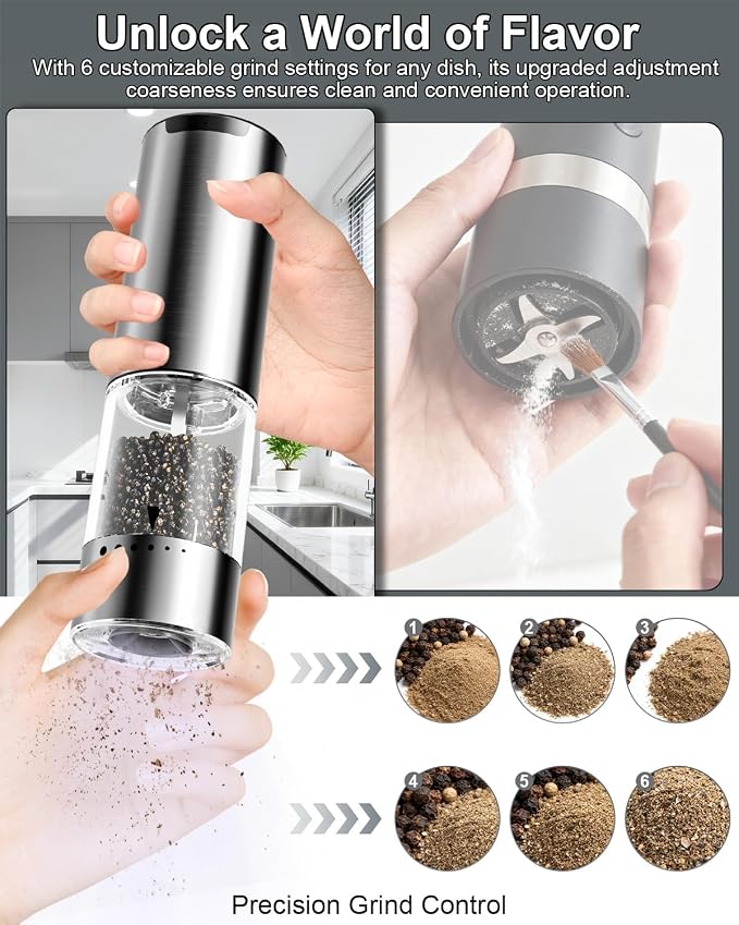 Electric Salt and Pepper Grinder Set - Image 2