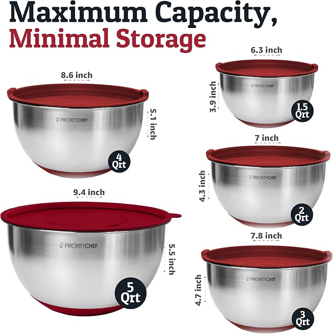 Priority Chef Stainless Steel Mixing Bowls - Image 2