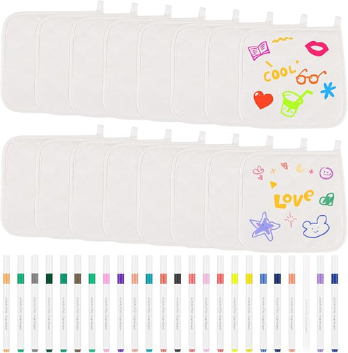 40 Pcs Pot Holder Bulk for Craft Include 16 White Heat Resistant Pot Holders by Unknown