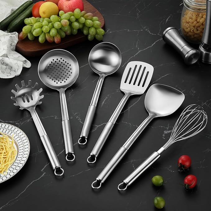 6-Piece Kitchen Cooking Utensils Set, Stainless Steel Kitchen Utensils - Image 5