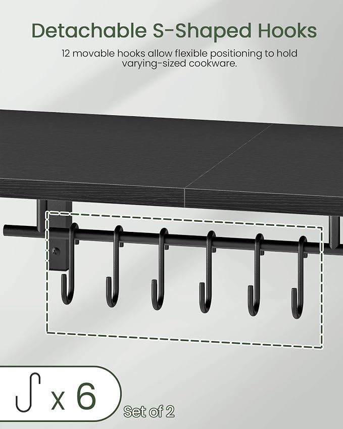 CHOEZON Wall-Mounted Pot Racks, Floating Shelves, Wall Shelves, Vintage Pot - Image 5