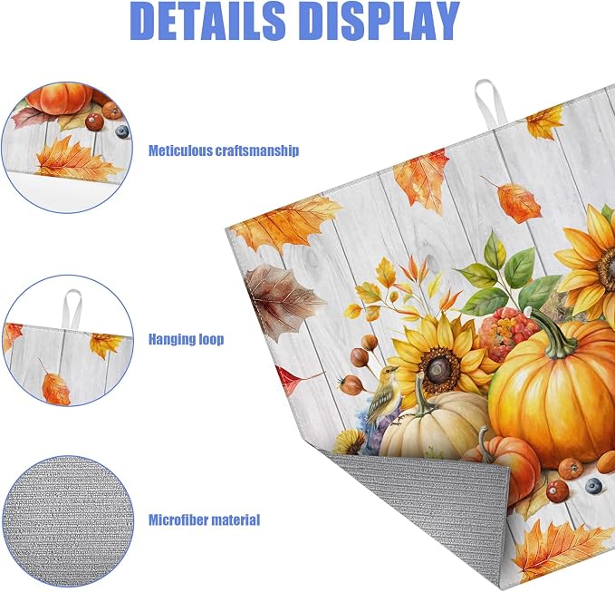 Sunflower Pumpkin Dish Drying Mat - Image 3