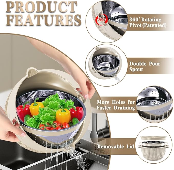 4-1 Colander with Bowl Set - Image 3