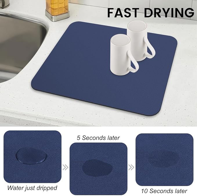 WISELIFE Dish Drying Mat Super Absorbent Drying Mat Large Dish Drying Mats - Image 4