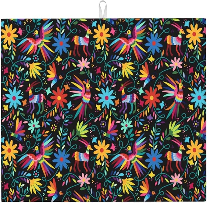 Mexican Folk Art Otomi Dish Drying Mats by Unknown