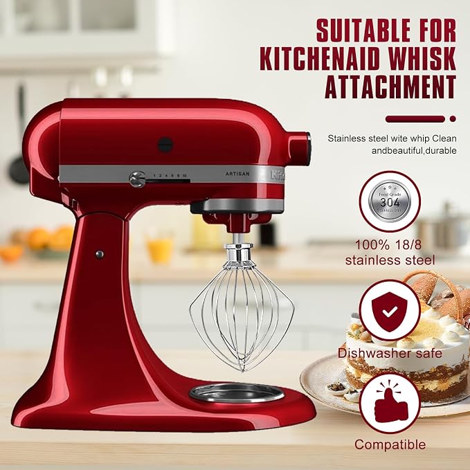 Whole Stainless Steel K45WW Whisk Attachment - Image 4