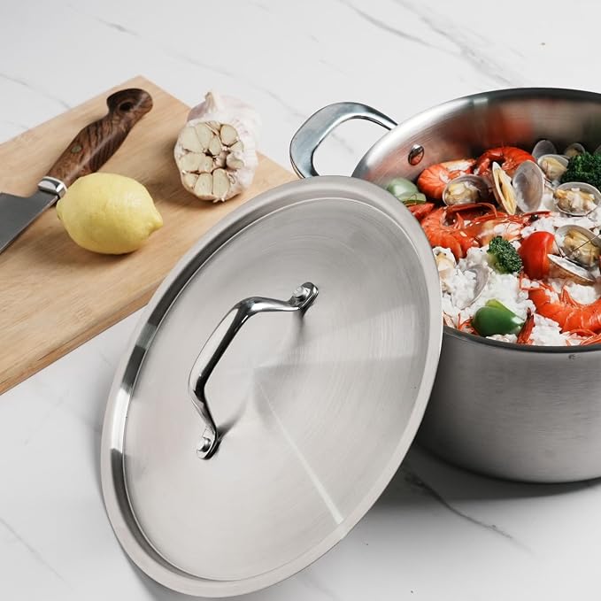 5 QT Saucepan with Lid, 3-Ply Stainless Steel Stockpot, Induction Compatible - Image 2
