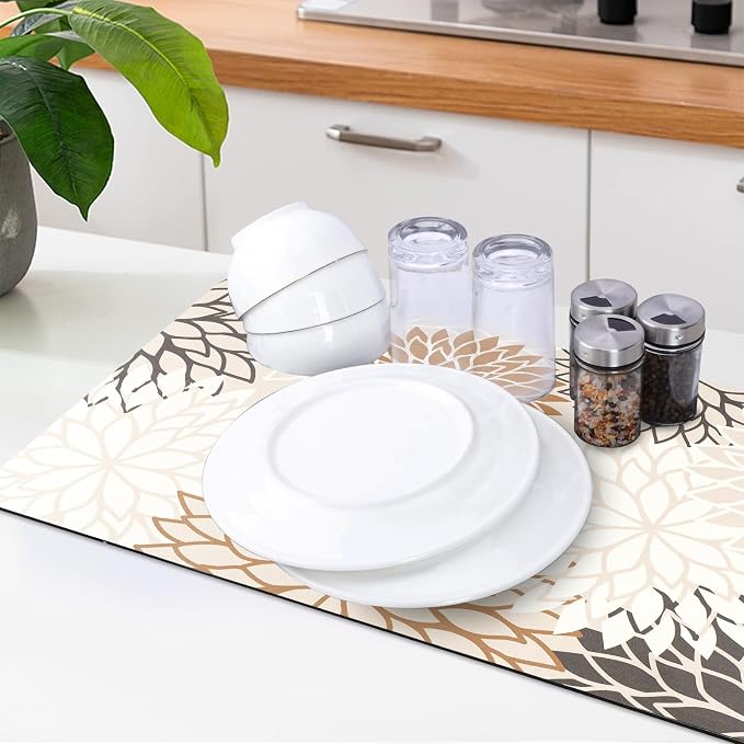Findosom 2PCS 12" x 20" Dish Drying Mat & 24" x 5.5" Sink Splash Guard - Image 9