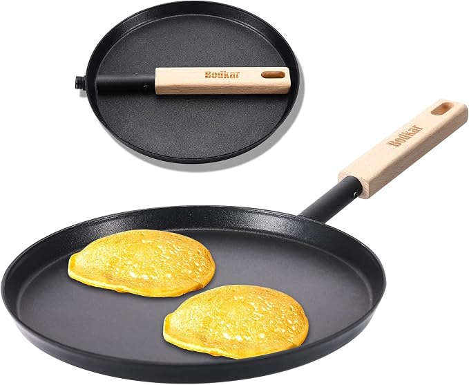 bodkar 8-inch Frying Pan Skillet Flat Crepe Pan, Lightweight Grill Pan by Bodkar