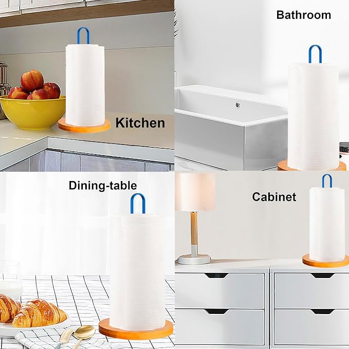 TONLEA Wooden Paper Towel Holder Countertop, Kitchen-Towel-Holder FreeStanding - Image 6