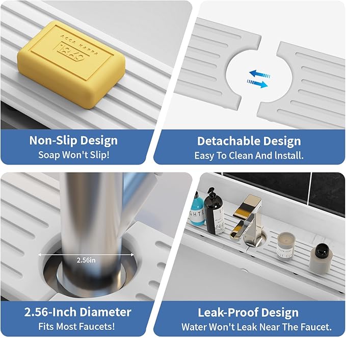 Stone Faucet Mat for Kitchen Sink, Water Absorbing Sink Water Splash Guard - Image 7