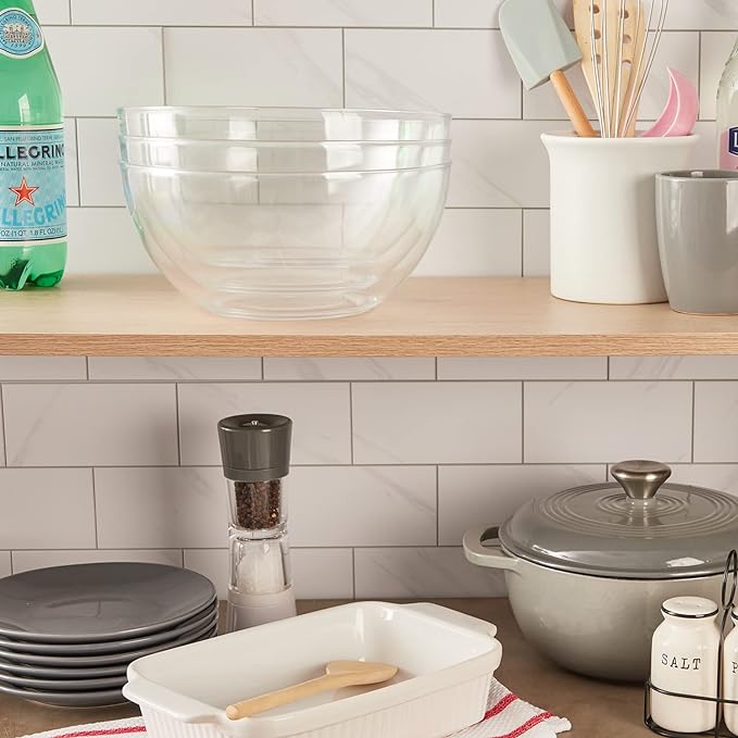 US Acrylic Vista Clear Plastic Salad and Serving 10-inch Bowls | set of 3 | - Image 4