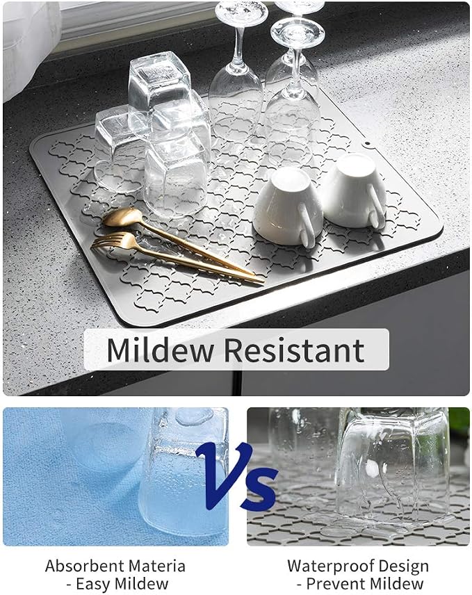 AMOAMI-Dish Drying Mats for Kitchen Counter-Silicone Dish Drying Mat-Kitchen - Image 3