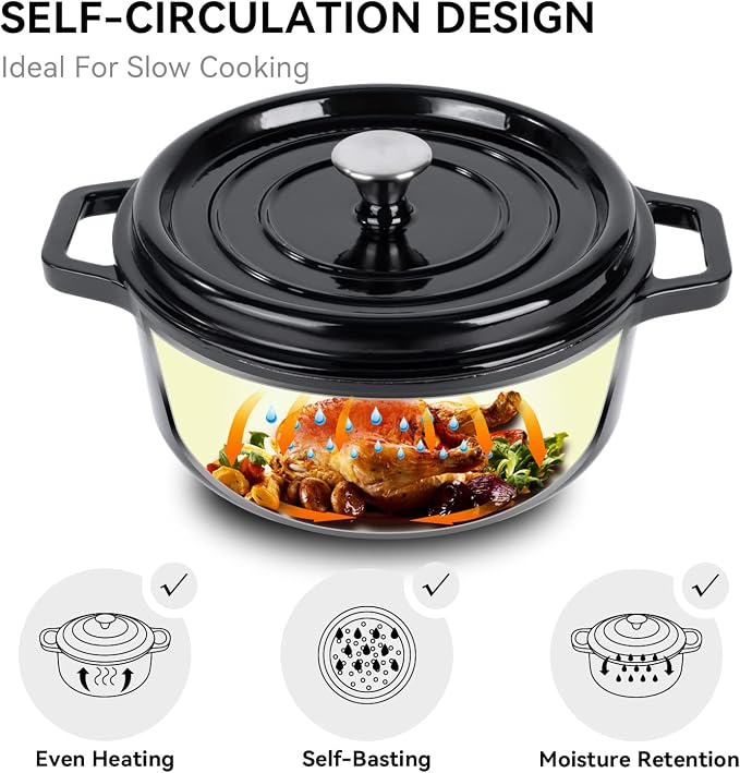 Miereirl 6.5 Quart Enameled Dutch Oven Pot - Image 4