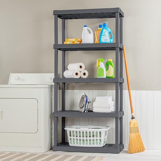 Sterilite 5 Shelf Unit, Heavy-Duty Shelving Storage Rack - Image 2