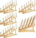 5 Pack Wooden Dish Rack Wooden Plate Stands by Unknown