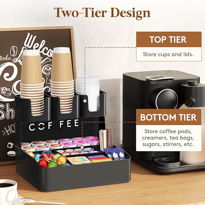 Lifewit 2-tier Coffee Station Organizer Caddy - Image 4