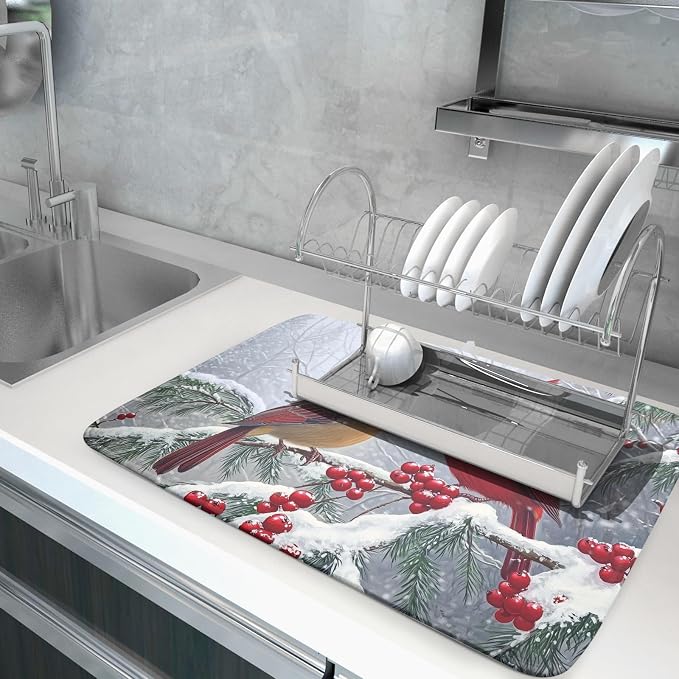 Winter Christmas Dish Drying Mat - Image 5