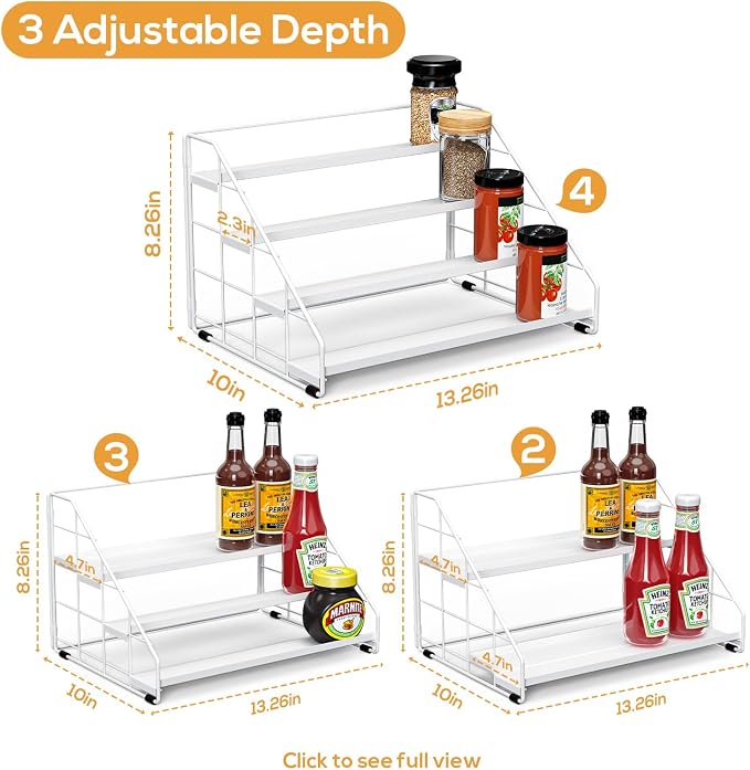 Spice Rack Organizer for Cabinet, 4 Tiered Spice Rack Organizer, Tiered - Image 2