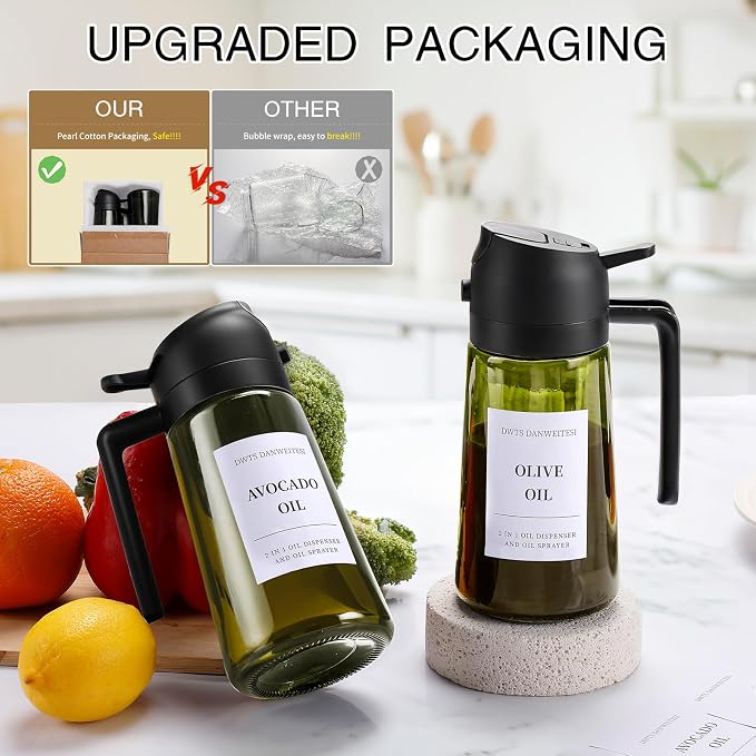 DWTS DANWEITESI Oil Sprayer for Cooking 2pcs, 2 in 1 Oil Dispenser and Oil - Image 8
