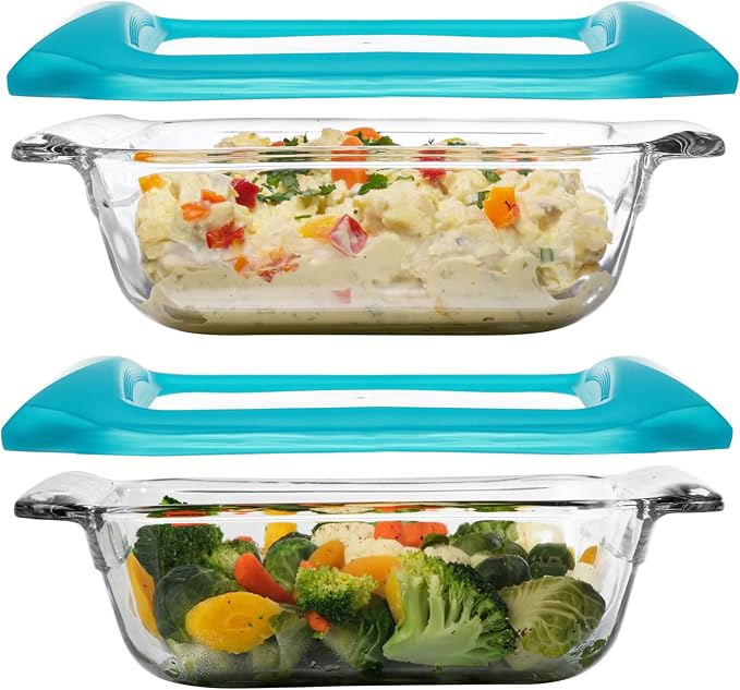 Libbey Baker’s Premium 2 Piece Glass Baking Dish Set, Stackable Casserole Dish by Libbey