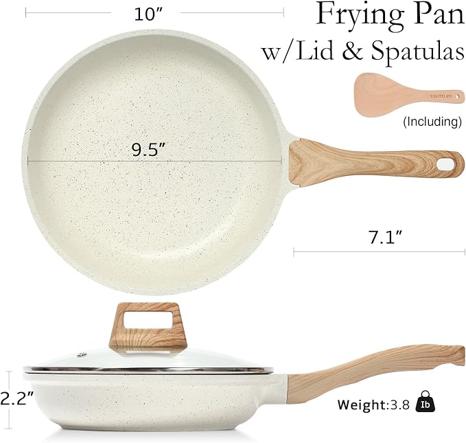 ESLITE LIFE Nonstick Ceramic Frying Pan Skillet - Image 2