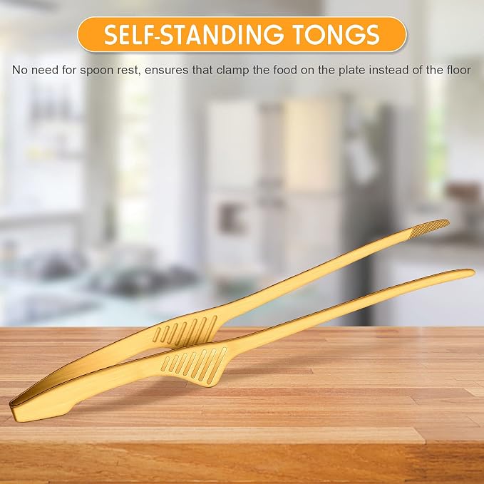 Patelai 2 Pieces Korean and Japanese BBQ Tongs Non Slip Cooking Utensils - Image 4
