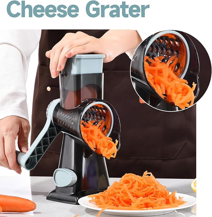 Rotary Cheese Grater with Handle Kitchen Shredder Slicer Grater Slicer Ice - Image 7