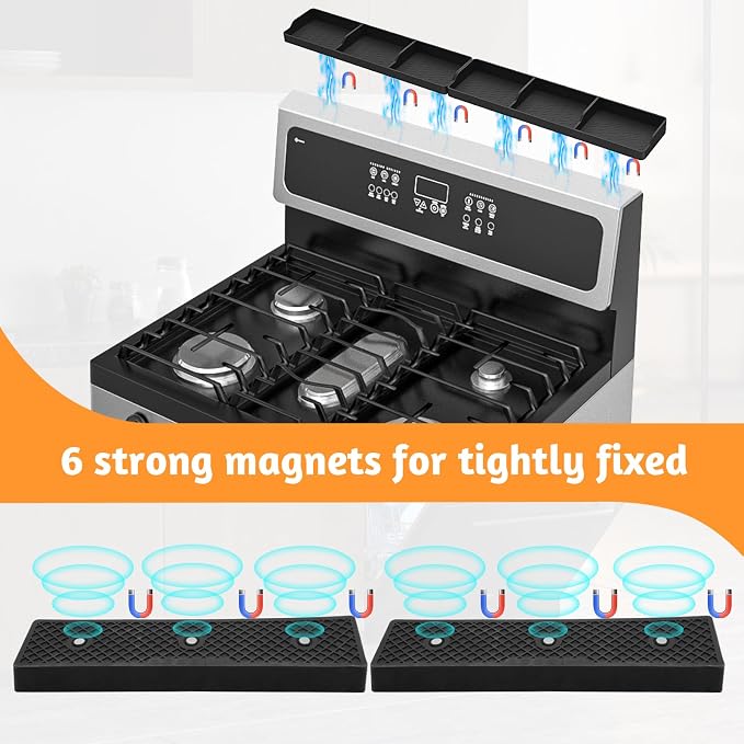 Foeacry 30 Inch Silicone Stove Oven Top Shelf Magnetic - Image 3