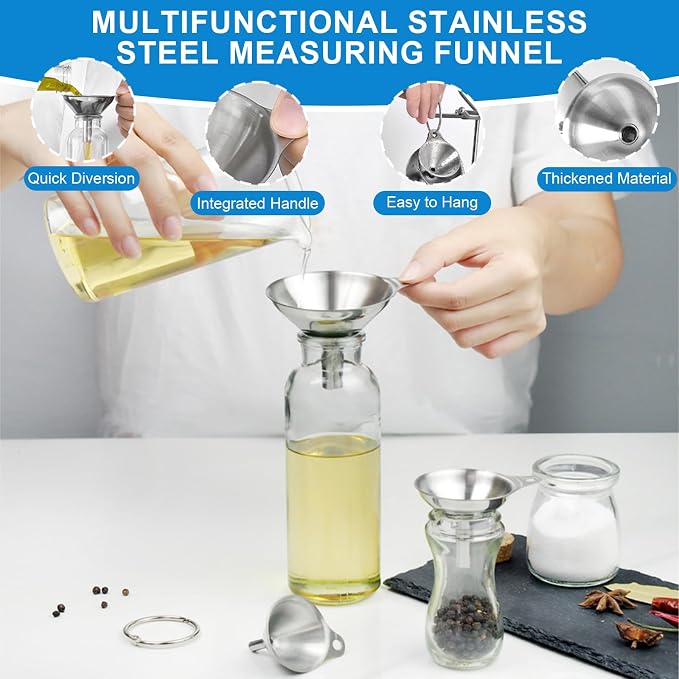 Measuring Cups and Spoons Set 21 Piece, 11 Stainless Steel Nesting Measuring - Image 6