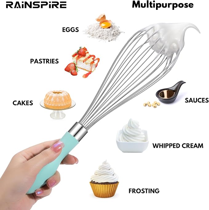 Rainspire 12-Inch Wire Whisk Stainless Steel, Balloon Whisks - Image 5