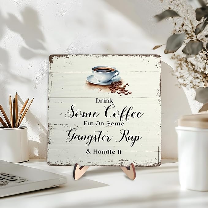 Coffee Bar Sign Plaque for Coffee Station, Vintage Cafe Sign Decor for Kitchen - Image 3