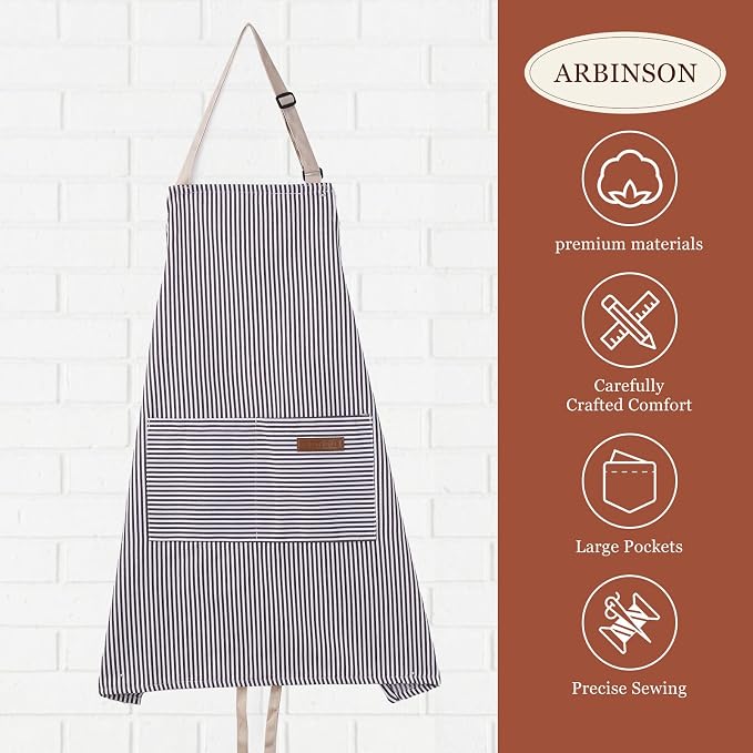 2 Pack Cooking Aprons Adjustable Bib Apron - Image 3