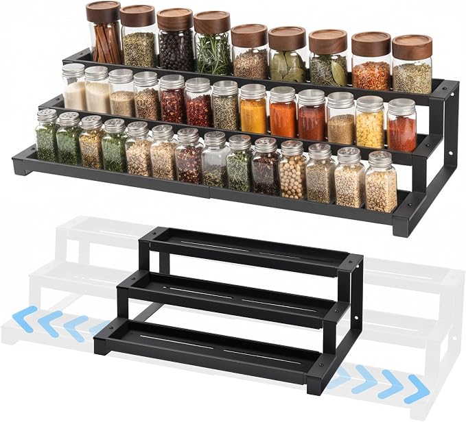 3-Tier Spice Rack Organizer for Kitchen Cabinet or Pantry, Seasoning Organizer by GOENDR