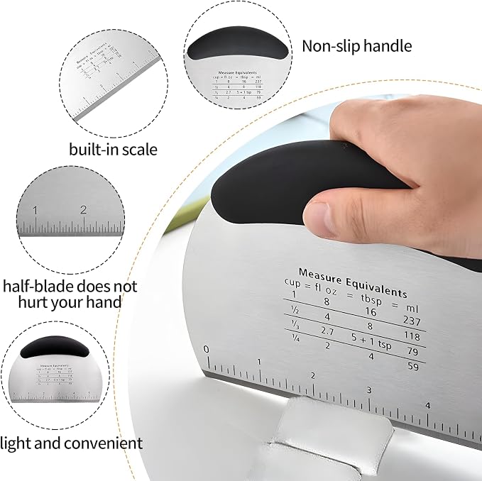 2pcs Semicircular Bench Scraper Cutter, Pastry Scraper - Image 4