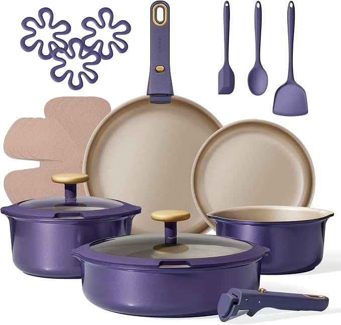 CAROTE 19 Pcs Pots and Pans Set, Nonstick Cookware Sets by CAROTE
