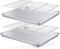TeamFar Baking Pan with Rack Set of 4, 12.5’’ x 9.5’’ Stainless Steel Toaster by TeamFar