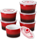 vancasso 8 oz Ramekins with Lid, Porcelain Creme Brulee Souffle Dishes by vancasso