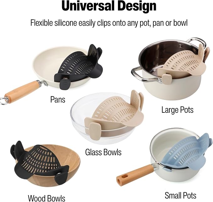 Silicone Pot Strainer, Emptycolor Adjustable Clip On Strainer - Image 4