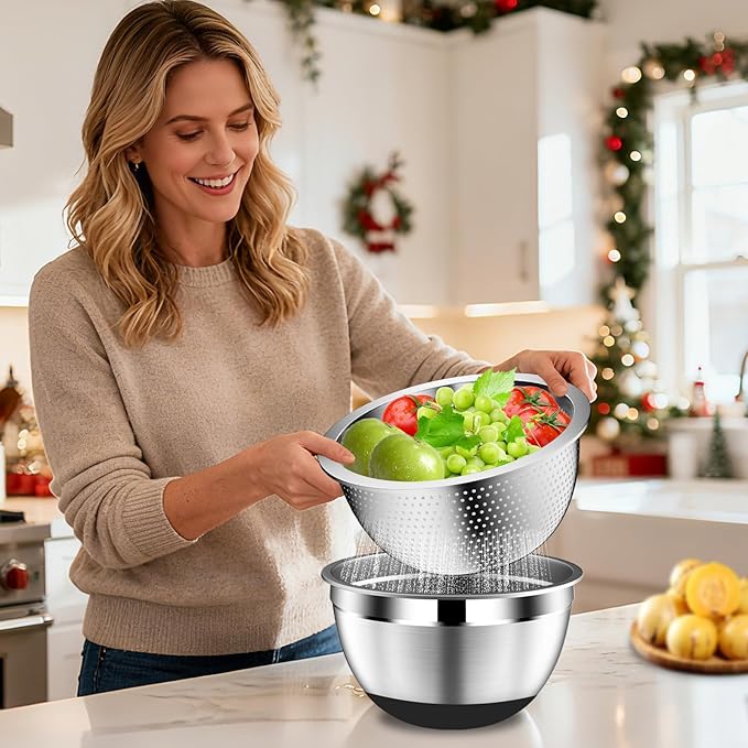 DUTZUN Mixing Bowls with Lids Set - Image 5