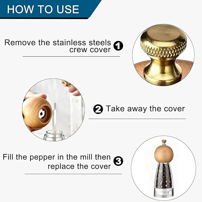 Pepper Grinder Set Salt and Pepper Grinder Set Manual Salt Grinder Pepper Mill - Image 4