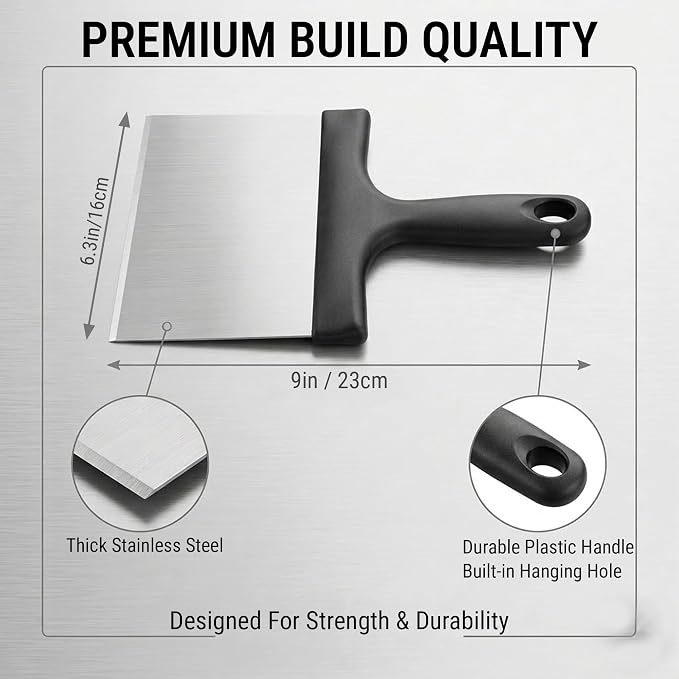 Grill Scraper, Stainless Steel Food Scraper - Image 2