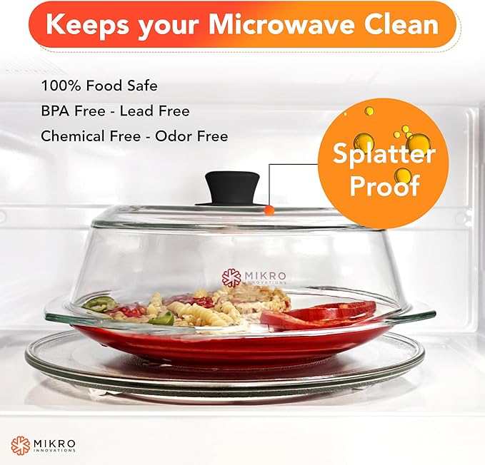 Tall Glass Microwave splatter cover | Sturdy clear 100% food safe BPA free - Image 5