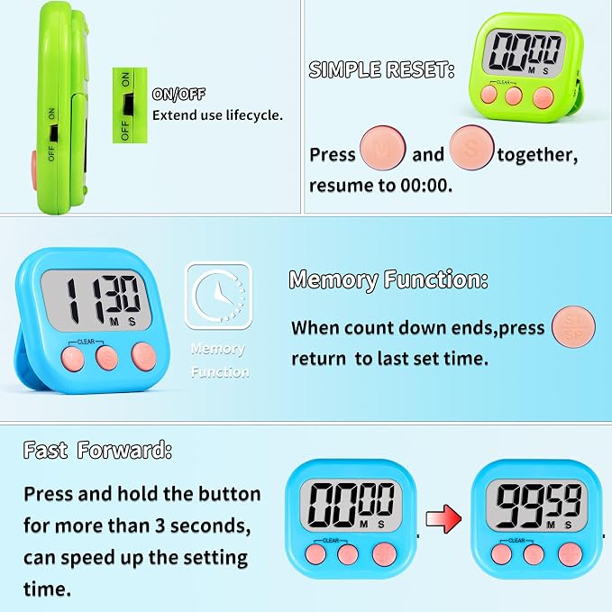 Timer for Kids Teachers Supplies Digital Kitchen Timers for Cooking Large - Image 4