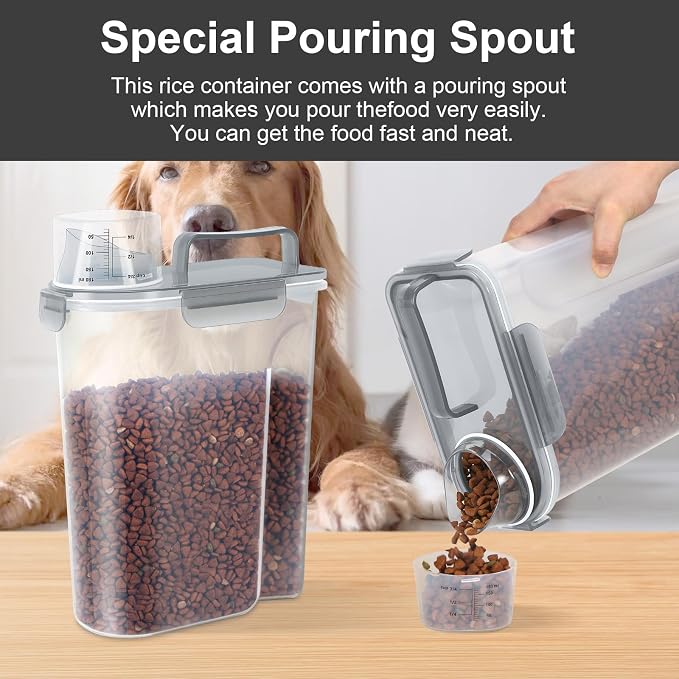 LEAWALK 5Lbs Airtight Cat Dog Food Storage Container - Image 2