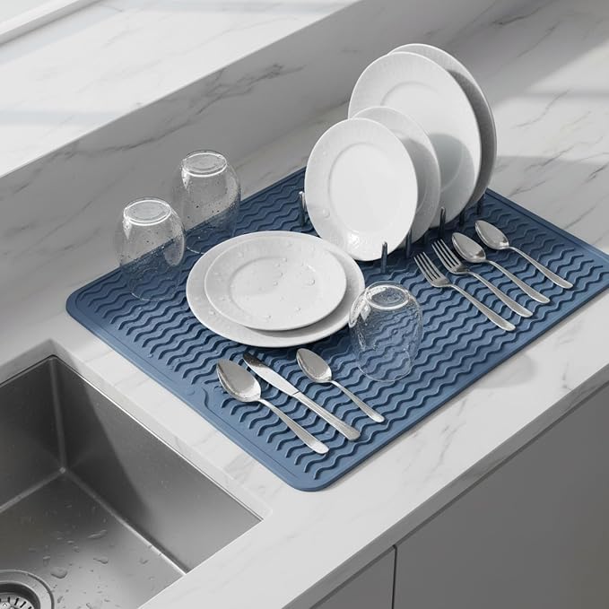 Silicone Drying Mat 16 × 12 – Royal Blue Non-Slip Sink Mat - Image 3