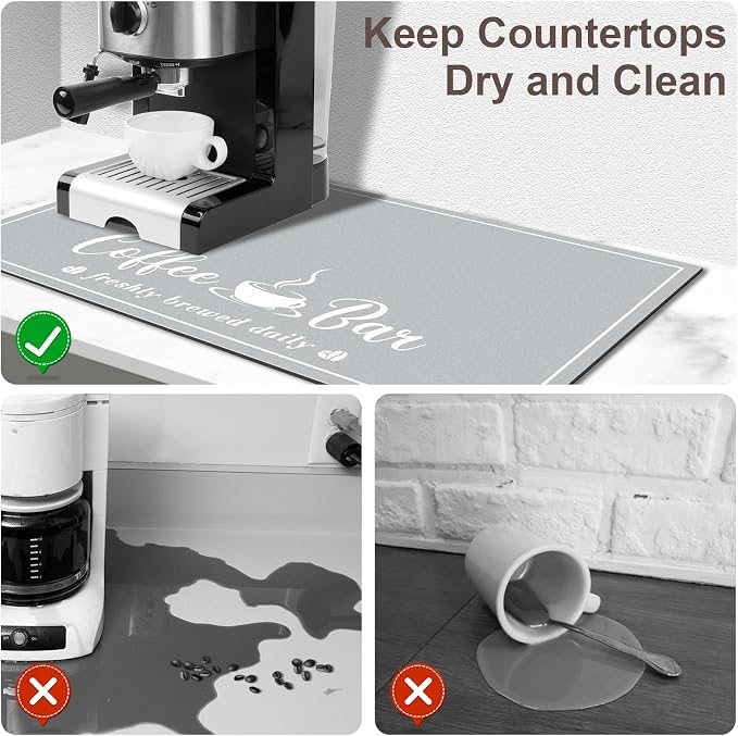 CooRug Absorbent Coffee Mat, Fashion Dish Drying Mat - Image 3